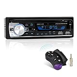 Autoradio mit Bluetooth Freisprecheinrichtung und Lenkrad-Fernbedienung, 1 DIN Autoradio MP3 Player/FM Radio, 2 USB Anschlüsse für Musikspielen und Aufladen