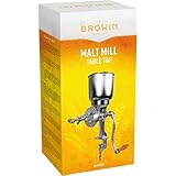 Browin 408500 Handschrotmühle 1 kg, Manuelle Getreidemühle mit hohem Trichter zum Mahlen von Malz zu Bier, Mehl zu Brot, Mais und Erbsen Silber