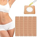 Piriuuo 50 Stück Castor Oil Patches, Rizinusöl Packungen Einweg Selbstklebende Castor Wrap für Bauchnabel Vliesstoff Sehr Saugfähig Rizinusöl Kompressen zur Anwendung an Taille, Bauch, Ohne Öl