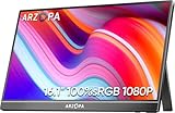 ARZOPA 16.0' 2.5k Portable Monitor, 2560x1600 HDR Display, 500nits 8bit QHD, USB-C HDMI Tragbarer Monitor für Laptop, 16:10 IPS, Unipolar Support für Mac PC PS4/5 Xbox Switch