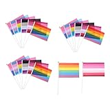 Toddmomy 20Stücke Regenbogenflaggen Handheld Flaggen für Lgbt Dekoration für Pride Events Partys und Soziale und Tragbar