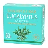 Naturkosmetik Festes Shampoo 60g - ohne Silikone, SLS & Paraben - für fettiges Haar, Vegan Haarpflege mit Vitamin E, Macadamiaöl, Kakaobutter (Eucalyptus)
