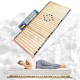 Coemo Stabiler 7-Zonen Lattenrost Basic | Lattenrahmen starr 90 x 200 cm | 28 Leisten | Duo-Kappen | Härtegrad-Regulierung 5-Fach einstellbar | Bettrahmen Buche Rahmen | Made in Europe