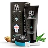 IntHim Enthaarungscreme Intimbereich Männer – Sanfte, gründliche Haarentfernungcreme ohne Rasur + IntHim DermaClean Pro Schwamm – Hair Removal Cream Intimbereich, Po & Hoden