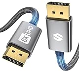 Silkland 8K Displayport Kabel 1.4 2M [VESA-Zertifiziert], 4K@144Hz, 2K@240Hz/165Hz/144Hz, 8K@60Hz, HBR3 32.4Gbps, HDR, DSC 1.2, HDCP 2.2, G-Sync&FreeSync, DP 1.4 Kabel für Gaming-Monitor, Grafikkarte