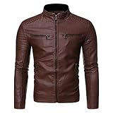 2025 Herrenjacke, Winter, Freizeitjacke, Mantel, Herren, Motorradständer, Leder, Mäntel, Jacken, Übergröße, coffee, 3XL