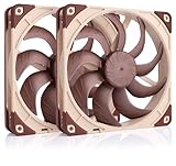 Noctua NF-A14x25 G2 PWM Sx2-PP, Doppellüfter-Set für Push-Pull und Side-by-Side Anwendungen (Braun)