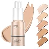 Foundation, 30 ml Full Coverage Foundation, Concealer Flüssige Foundation Full Coverage Flawless Cream Glatte, 24HR Matte Oil Control Concealer Make up,102 Nude