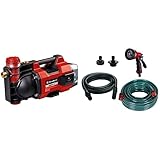 Einhell Akku-Gartenpumpe AQUINNA 36/38 F LED Power X-Change (36 V, max. 3800 L/h Fördermenge, max. 37 m Förderhöhe, ECO/BOOST, Vorfilter, Überlast- & Frostschutz, inkl. 5-tlg. Zubehör Set)