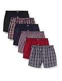 Lower East Herren LE150 Boxershorts, Navy/Schwarz/Bordeaux (6er Pack), XL