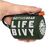 Go Time Gear Life Bivy Biwaksack – Thermo Biwak – Perfekt als Notfall Schlafsack Outdoor, Survival Ausrüstung oder Decke aus BO-PET-Folie - Grün