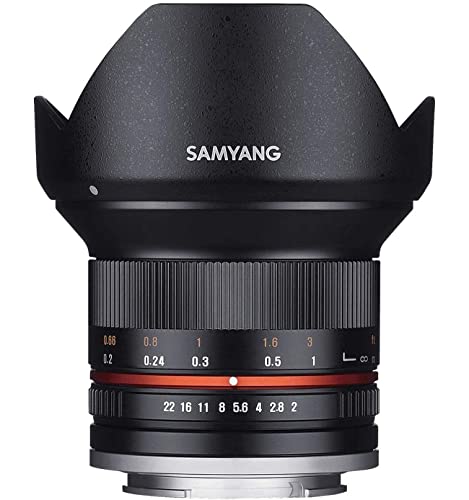Samyang 12mm F2.0 Objektiv für Sony E – Weitwinkel Objektiv Festbrennweite manueller Fokus Foto Objektiv für Sony E-Mount APS-C Kameras Sony Alpha 6600 6500 6400 6300 6100 6000 5100 5000 schwarz