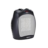 Amazon Basics Keramik-Standheizung, 1800 W, mit verstellbarem Thermostat - Schwarz