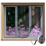 Fliegengitter für Fenster 110x125cm Schwarz Anti-Mücken-Vorhang Anti-Insekten-Fliegentür für Inneneingangstür/Terrasse