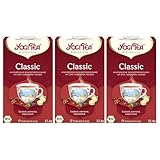Yogi Tea - Classic Chai, Ayurvedischer Bio Gewürztee von Natur aus koffeinfrei, Mischung aus Zimt, Kardamom und Ingwer, Yogi Tee 3er Pack, 3x17 Beutel (51 Teebeutel insgesamt), Ideal als Geschenk