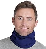 Tough Headwear Fleece Neckwarmer [Feststoffe] – wendbar Neck Gaiter Tube, Ohr Wärmer Stirnband, Maske & Mütze. Ultimate Thermo-Speicherung, Jungen Kinder damen Herren unisex, marineblau
