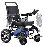 Broobey Tragbare elektrische Rollstühle für Erwachsene, leichte elektrische Rollstuhlstütze 150Kg, elektrisch motorisierter Faltrollstuhl für Senioren, 30+ km lange Reichweite (20 Ah Batterie)