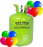trendmile Premium Heliumflasche XL Ballongas für bis zu 30 Luftballons à 23cm - Helium Gas Ballons (1x Ballongas)