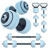 PASYOU Hantelset Verstellbar 20kg 4 in 1 Hanteln Set,Liegestütze & Kettlebell,Dumbbell Set mit Verbindungsrohr, Kurzhantel & Langhantel für Heimfitness