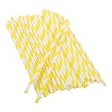 FUNNETOYU 150 Stück Baumwollzucker Papierstäbchen Gelb Langlebige Lollipop Sticks für Kommerzielle Vollautomatische Zuckerwattemaschinen für Geburtstagsfeiern Cake Pops und