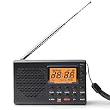 Tragbares DAB+Radio, AM,FM,SW Kofferradio mit LCD-Display, Batteriebetrieb, Eingebautem Lautsprecher Alarm Sleep Timer Kopfhöreranschluss, Küchenradio 35 Voreinstellungen Kleines DAB-Radio