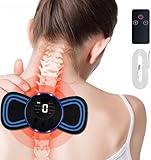 Tragbares Elektrisches Nackenmassagegerät, 8 Modi und 19 Intensitäten USB Mini Zervikal Massagegerät mit Digitalanzeige und Fernbedienung, für Linderung von Muskelschmerzen im Körper