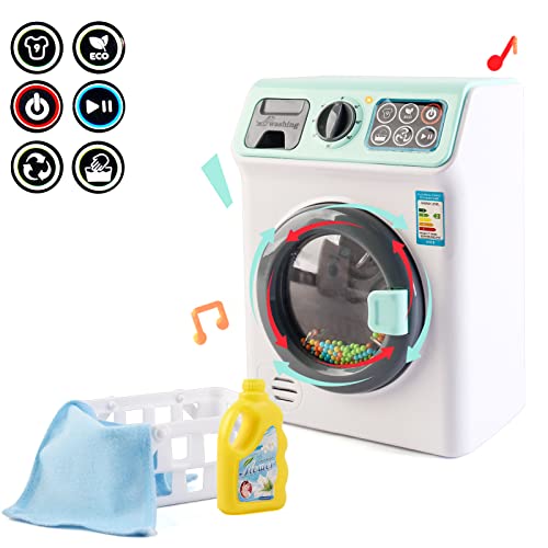 deAO 'Meine erste Waschmaschine Wäsche- Und Reinigungsspielset Für Kinder Mit Einer Vielzahl Von Waschzubehör Und Realistischen Funktionen