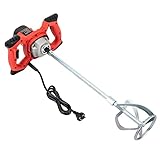 DSYOGX Mörtelrührer, 1500W Handheld-Elektromixer, 6 330-930RPM Einstellbare Geschwindigkeiten Elektromotormischer Portabler Betonmischer für Industrie, Lebensmittelindustrie, Rot