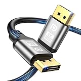 jojobnj 8K DisplayPort Kabel 10M,Displayport 1.4 8K@60Hz, 4K@144Hz, 2K@240Hz, HBR3 32.4Gbps, HDR10, DSC 1.2, HDCP 2.2, G-Sync&FreeSync, DP 1.4 Kabel für Gaming-Monitor, Grafikkarte, Laptop, TV