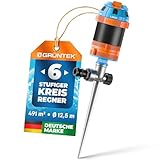 GRÜNTEK 6-Fach Multifunktions-Kreisregner, Rasensprenger mit Metall-Spike, Bewässerungsradius 12,5 m, für Flächen bis 491 m2, mehrere Sprinkler kombinierbar