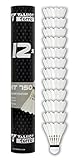 Talbot-Torro Badminton Ball Hit 750, 12er Dose, Farbe: Weiß, Geschwindigkeit:Speed 77, Premium-Naturfederball, für Training und Freizeit, 479086