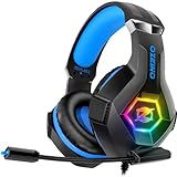 decoche Gaming Headset for PS4 PS5 PC,PS4 Headset with Microphone 3D Surround Sound Headphones Noise Cancelling RGB Lights