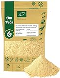 BIO Bockshornklee gemahlen | Fein gemahlenes Bockshornkleesaatpulver ohne Zusätze | Organic Fenugreek Seeds Powder | Ideal für Tee oder als Gewürz | OmVeda (1000g)