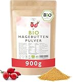 Bio Hagebuttenpulver 900g / 0,9kg 100% echte Hagebutte Europa Rohkostqualität Hagebutten Pulver
