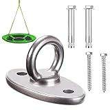 Deckenhaken Schwerlast, M8 Augplatte Schaukelhaken,Beton Decke Aufhänger,Hängematte Hängen Hardware Oval Halterung Set,Edelstahl 304 Wandöse Haken,Für Hängesessel Sling Trainer Yoga Boxsack