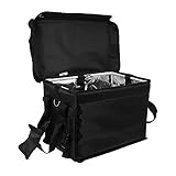 Amosfun 1stk 30-Liter-take-Away-Box Isolierter Topfträger Isolierende Lebensmittelbeutel Reise-Aufbewahrungstasche Lunchbehälter Für Erwachsene Reisetaschen Reisekühler Black Oxford-Stoff