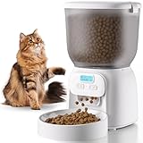 Anykuu 4L Futterautomat Katze & Hund mit LCD-Anzeige Pet Feeder Cat mit Timer Portionskontrolle 1-6 Mahlzeiten pro Tag Trockenfutterspender Hunde für Kleine/Mittlere Haustiere