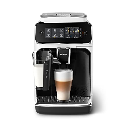Philips Domestic Appliances 3200 Serie EP3243/50 Kaffeevollautomat, 5 Kaffeespezialitäten (LatteGo Milchsystem) Weiß/Klavierlack-schwarz