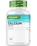 Calcium - 240 Tabletten - 800 mg Kalzium aus Calciumcarbonat pro Tagesportion - Für 4 Monate - Vegan, laborgeprüft, hochdosiert & ohne unerwünschte Zusätze