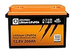 LIONTRON LiFePO4 Akku 12,8V 200Ah (~2,56 kWh) LX Arctic geeignet für die Verwendung bis -30°C mit BMS und Bluetooth Überwachung. Maße (LxBxH) 390 x 233 x 255mm, LISMART12200LX-A, Black/Orange
