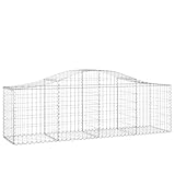 Gabionen mit Hochbogen 4 STK. 200x50x60/80 cm - Verzinktes Eisen für Gartenpflege, Langlebig & Korrosionsbeständig, Ideal für Gartengestaltung & Zaunbau