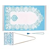 Cnrfeoap Gebetsteppich für Muslime mit Tasbih und tragbarer Tasche, für Damen und Herren, Islamiker, Gebetsteppich für Ramadans, Set mit Tasche und Perlen