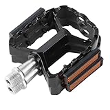 Fahrradpedale MTB aus Alu,Fahrradpedale mit reflektierenden Streifen,rutschfeste CNC-Aluminium-Fahrradplattform, 9/16 Zoll Pedale für Rennrad, MTB, E-Bike