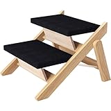 Faltbare Hunderampe, Hundetreppe Für Hochbett Aus Holz, 2-in-1-Hundetreppe Für Hochbett Aus Holz, Langlebige Hunderampe, Starke Katzentreppe Für Katzen/Hunde, Einfache Stufe, Verletzte Hunde