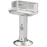 Säulengrill FamilyStar 58,5x38,5x90cm Edelstahl Holzkohlegrill