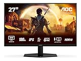 AOC Gaming Q27G42XE - 27 Zoll Quad HD Monitor, 180 Hz, 1 ms, FreeSync Prem., G-Sync comp., HDR10 (2560x1440, 2X HDMI 2.0, 1x DisplayPort 1.4) schwarz-rot