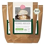 Bio Dinkel-Kruste Brotbackmischung - Backmischung Brot Dinkel ohne Weizen - Dinkelbrot backen - Brotbackautomat geeignet - Bake with Love - (3er Pack)