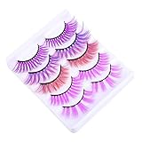 WOFASHPURET 10Stücke Farbige Wimpern Dichte Falsche Wimpern Für Makeup Wiederverwendbare Leicht Für Partys Hochzeiten Und Fotoshootings