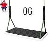WWFFEN Schaukel Garten, Rutschfester Baumschaukel Verdickter weicher Gummi Schaukelsitz Set mit verstellbarem Seil (130cm-200cm) Geeignet für Spielplatz Außenbereich Gartenschaukel, Schwarz/270kg