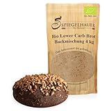 Bäckerei Spiegelhauer LOWER-CARB-BROTBACKMISCHUNG 4 kg Vorteilspackung Eiweißbrot aus glutenfreien Rohstoffen vegan mehlfreies Brot I Backmischung ohne Hefe